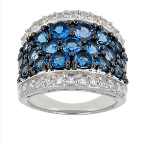 💎 Authentic London Blue Topaz Sterling Silver .925 Ring 5.40ctw Size 12 💎